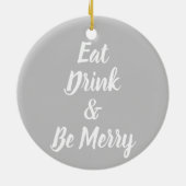 Cute Penguin Beer Eat Drink is prettig kerstfeest Keramisch Ornament (Achterkant)