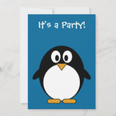 Cute Penguin Birthday Party Invitation Kaart (Achterkant)