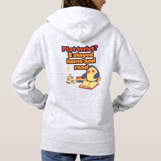Cute Penguin Book Quote Hoodie (Achterkant)