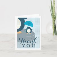 Cute Penguin Boy Blue Merci Carte Note