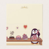 Cute Penguin Cake Decorator Valentine Mini Cards (Outside Unfolded)