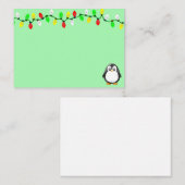 Cute Penguin Cartoon Blank Custom Christmas Notitiekaartje (Voorkant / Achterkant)