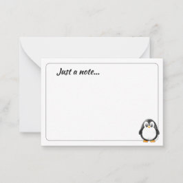 Cute Penguin Cartoon Blank Just a Note Notitiekaartje