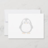 Cute Penguin Cartoon Custom Monogram Notitiekaartje (Achterkant)