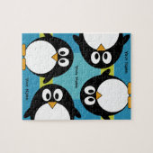 Cute Penguin Cartoon met Area for Name Legpuzzel (Horizontaal)
