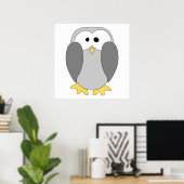 Cute Penguin Cartoon. Poster (Thuiskantoor)