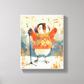 Cute Penguin Christmas Animal Nursery Art Canvas (Voorkant)