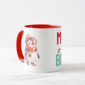 Cute penguin christmas merry and bright mok (Voorkant links)
