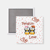Cute Penguin Coeurs d'amour Magnet 2 (Recto/Verso)