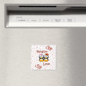 Cute Penguin Coeurs d'amour Magnet 2 (In Situ (Lave-vaisselle))