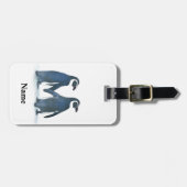 Cute Penguin Couple Holding Hands Bagagelabel (Voorkant horizontaal)