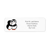 Cute Penguin Couple Hugging Etiket (Voorkant)