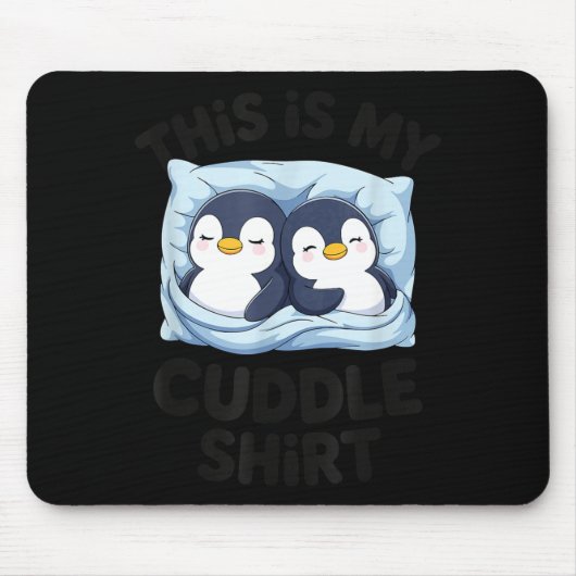 Cute Penguin Cuddle Cozy Sleep Matching Couple  Muismat (Voorkant)