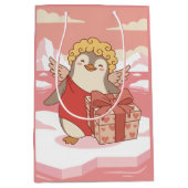 Cute Penguin Cupid Galentine Gift Bag Medium Cadeauzakje (Voorkant)