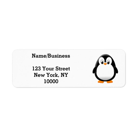 Cute Penguin Custom Etiket (Voorkant)