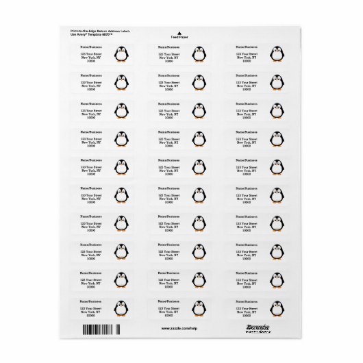Cute Penguin Custom Etiket (Full Sheet)