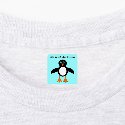 Cute Penguin Custom Labels (Aangebracht)