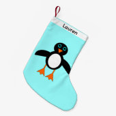 Cute Penguin Custom Stocking Kleine Kerstsok (Voorkant (Hangend))
