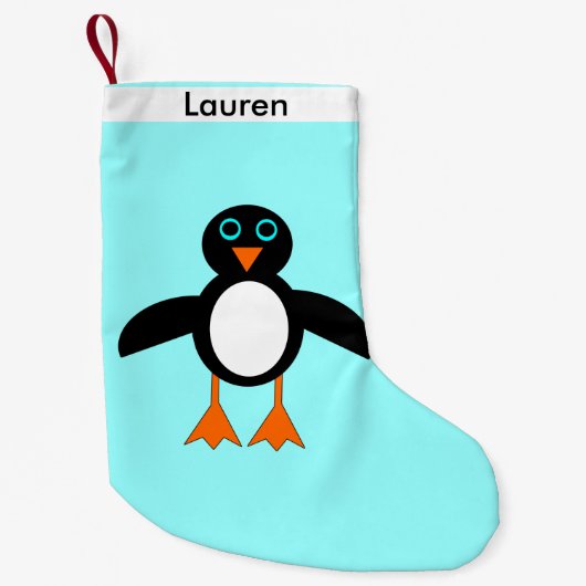 Cute Penguin Custom Stocking Kleine Kerstsok (Voorkant)