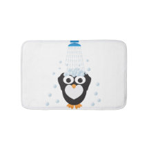 Cute Penguin die een douche neemt