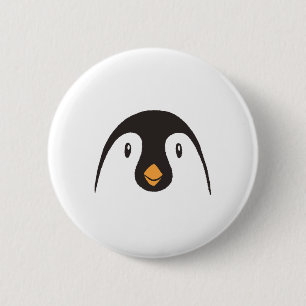 Cute Penguin Face Ronde Button 5,7 Cm