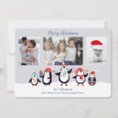 Cute Penguin Famille Modèle photo Noël (Devant)