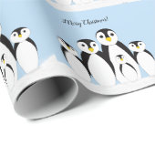 Cute Penguin Family Cadeaupapier (Rol Hoek)