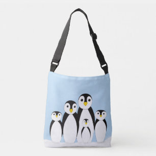 Cute Penguin Family Crossbody Tas