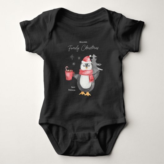 Cute Penguin Family Matching Kerstmis Romper (Voorkant)
