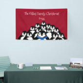 Cute Penguin Family Party Spandoek (Beurs)