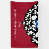 Cute Penguin Family Party Spandoek (Verticaal)