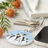 Cute Penguin Family Sleutelhanger (Voorkant Rechts)