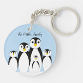 Cute Penguin Family Sleutelhanger (Achterkant)