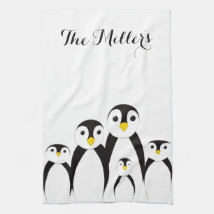 Cute Penguin Family Theedoek