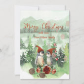 Cute Penguin Feestdagenkaart (Voorkant)