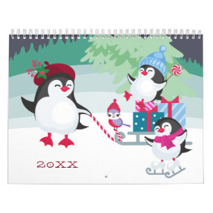 Cute Penguin Forest - Voeg je eigen foto's toe 202 Kalender