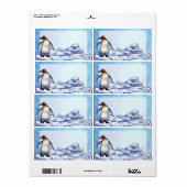 Cute Penguin Front Personalized Shipping Labels (Full Sheet)