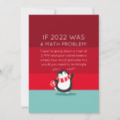 Cute Penguin Funny 2021 Math Devis Carte de vacanc (Devant)