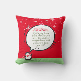 Cute Penguin Funny Nieuwjaarscitaat Wiskunde  Kussen