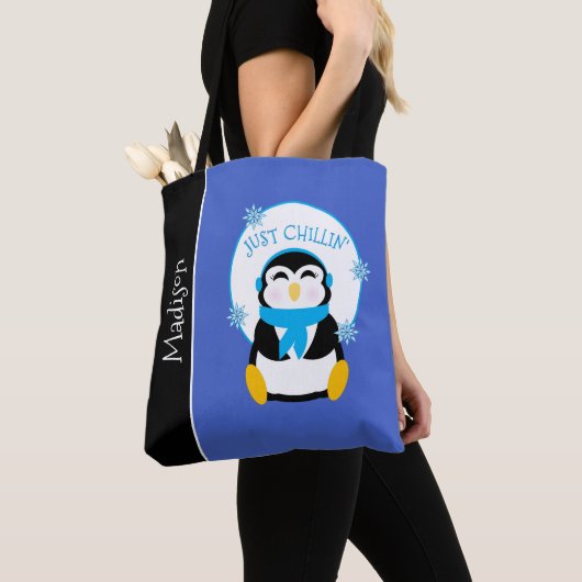 Cute Penguin | Gewoon Canvas tas van Chillin (Dichtbij)