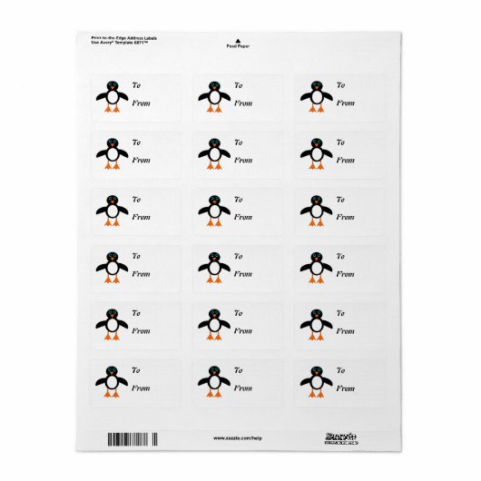 Cute Penguin Gift Labels (Full Sheet)
