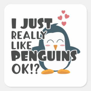 Cute Penguin... hou ik echt van pinguïns. Vierkante Sticker