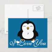 Cute Penguin Ik hou van je Briefkaart (Voorkant / Achterkant)