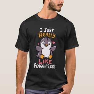 Cute Penguin Ik hou van pinguïns OK Baby G T-shirt