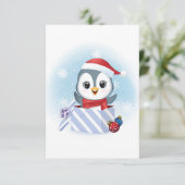 Cute Penguin in gift box kerstseizoen (Staand voorkant)