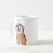 Cute Penguin in Glasses Love You for Kids Name Koffiemok (Voorkant links)