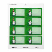 Cute Penguin in Santa Hat over Green Etiket (Full Sheet)