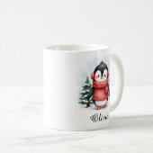 Cute Penguin in Sweater Custom Name Mug (Devant droit)