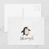 Cute Penguin Kerstmis Aankondigingskaart (Voorkant / Achterkant)