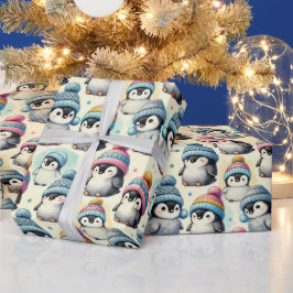 Cute Penguin Kerstmis Cadeaupapier